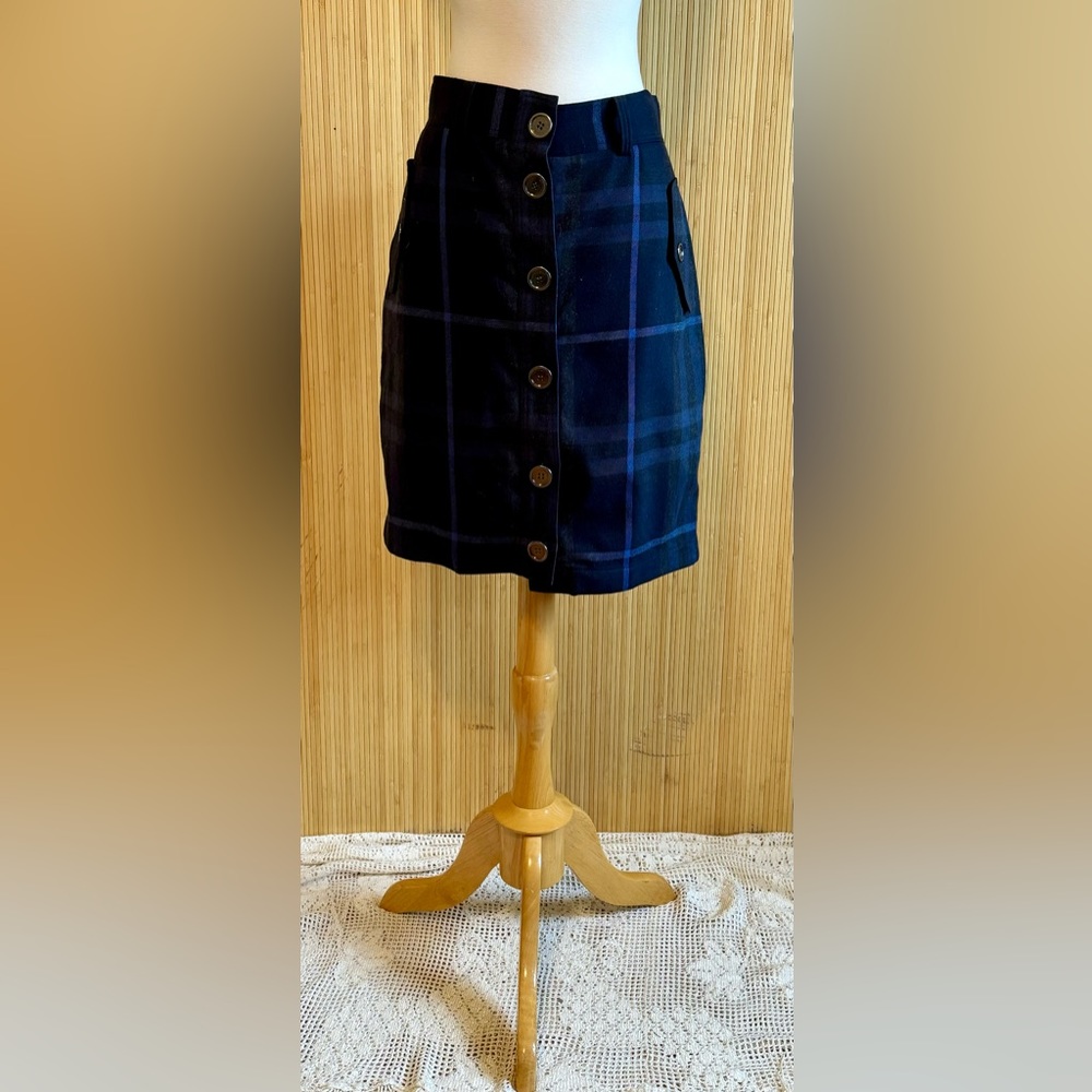 Burberry Brit Blue/Gray Plaid Skirt